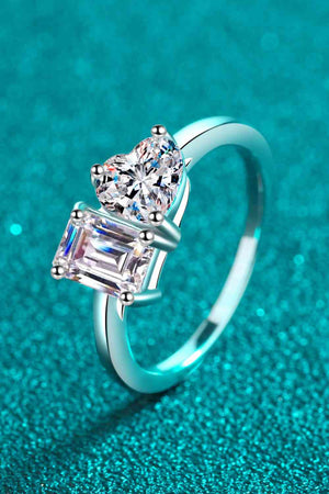 Rhodium-Plated 2 Carat Moissanite Ring