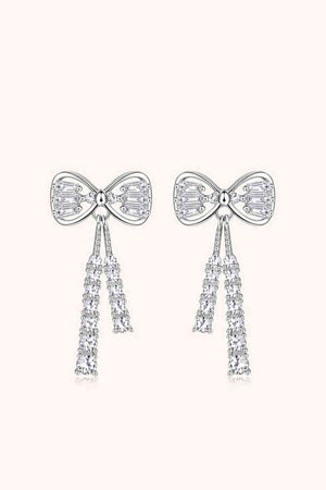 1.12 Carat Moissanite 925 Sterling Silver Bow Earrings